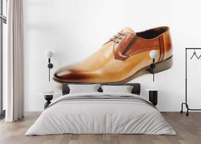 Classic, leather mens shoes on white isolated background Wall mural