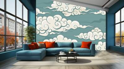 Eastern Seamless Cloud Pattern Wall mural