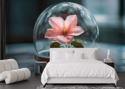 Delicate Bloom Under Glass Dome Wall mural