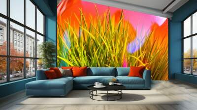 Glass Covered Grass Place grass under vibrant glass and photogra Wall mural