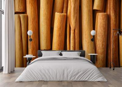 Natural Cinnamon Sticks - Aromatic Spice Close-Up Wall mural