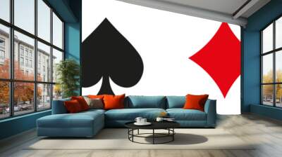 Suit deck of playing cards on white background. Vector illustration. Wall mural