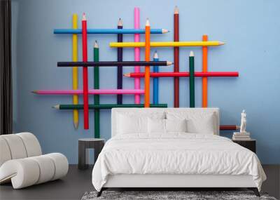 Collection of colorful crayons Wall mural