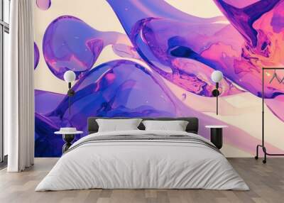 Dynamic abstract background with fluid motion and swirls Wall mural