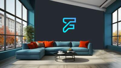 Technology Letter F Logo Template Wall mural