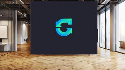 Technology Letter G Logo Abstract Whimsical Monogram Wall mural