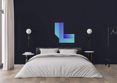 Technology Letter L Logo Abstract Whimsical Monogram Wall mural