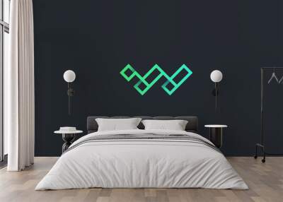 Technology Letter W Logo Template Wall mural