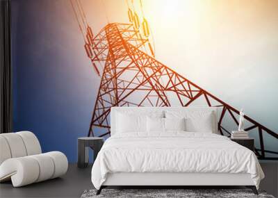 High voltage post or High voltage tower Wall mural