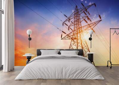 High voltage post or High voltage tower Wall mural