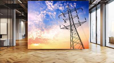 High voltage post or High voltage tower Wall mural