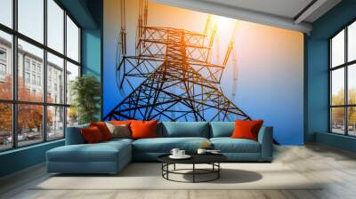 High voltage post or High voltage tower Wall mural