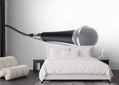 Microphone isolated on white background Wall mural