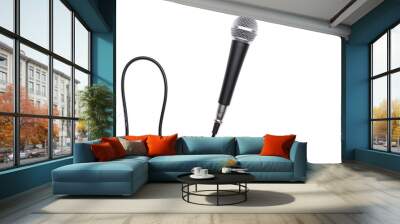 Microphone isolated on white background Wall mural