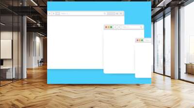 Browser window mockups different devices web window mobile, laptop and tablet screen in internet. Web browser template. Vector illustration. Wall mural