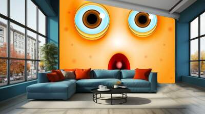 surprise or fright cartoon face Wall mural