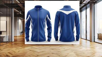 A 3D long sleeve jersey in royal blue stands prominently Wall mural