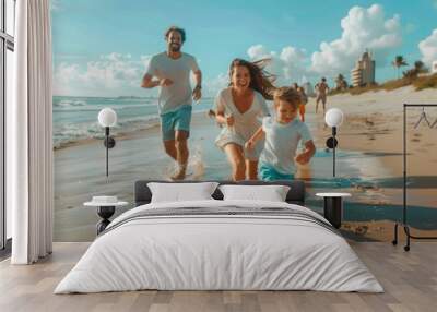 Family Fun at the Beach Wall mural