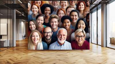 Group of smiling diverse people. Group of happy mix race and multi generation business people smiling and looking at camera. Wall mural