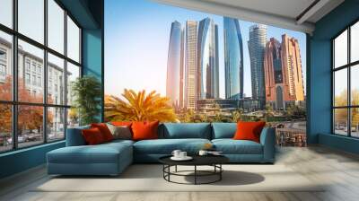 Skyscrapers in Abu Dhabi, United Arab Emirates. Wall mural