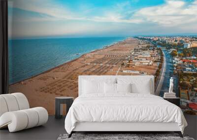 Aerial view of Rimini beach. Summer vacation concept Wall mural