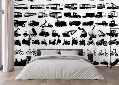 transportation silhouettes collection 2 - vector Wall mural