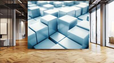 Abstract Blue Cube Pattern Background Texture Wall mural