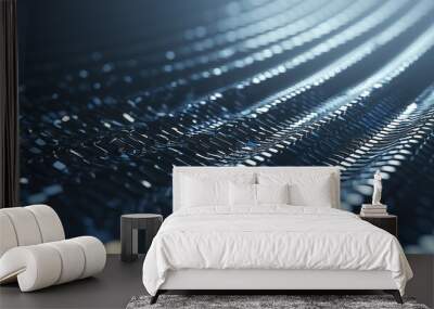 Abstract Dark Blue  D Wave Background Texture Wall mural