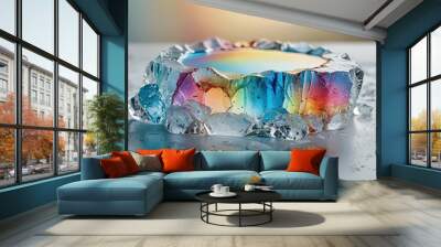 Abstract Rainbow Ice Sculpture. Wall mural