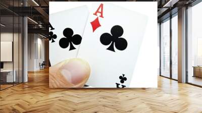 Ace of Clubs and Ace of Diamonds Playing Cards Wall mural