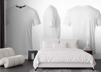 Blank White T Shirt Mockup   Front  Side  Back Views Wall mural