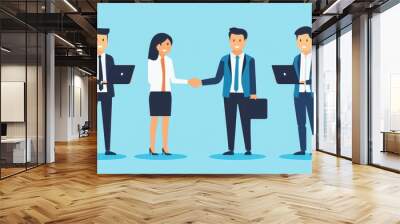 Business Team Handshake Agreement Collaboration Meeting Wall mural