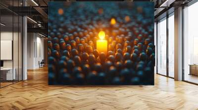 Candle in a Crowd of Faces   Hope and Light in Darkness Wall mural