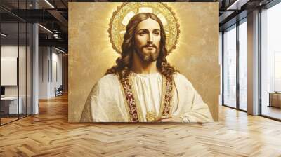 Jesus Christ Portrait Painting Religious Art Wall mural