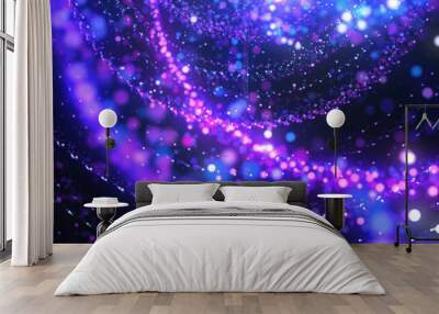 Abstract purple modern neon light background. Wall mural