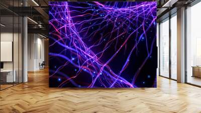 Abstract violet and red modern neon light background. Wall mural