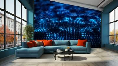 Flow of digital information. Global connection concept. Technology futuristic background. Big data visualization. Wall mural