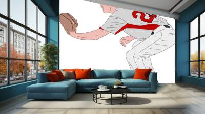 baseball player, detailed illustration - vector Wall mural