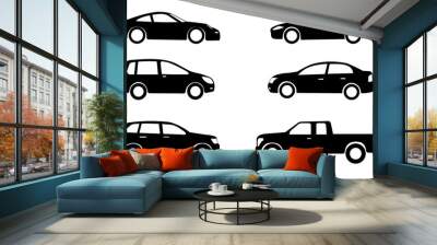 car silhouettes set - vector Wall mural