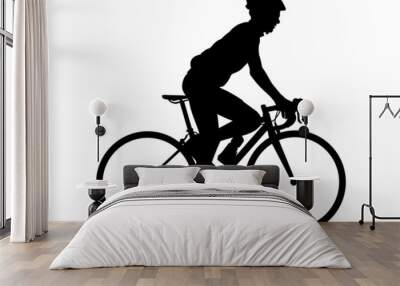 high quality race bicyclist silhouette - vector Wall mural