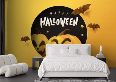 Happy Halloween banner or party invitation background Wall mural