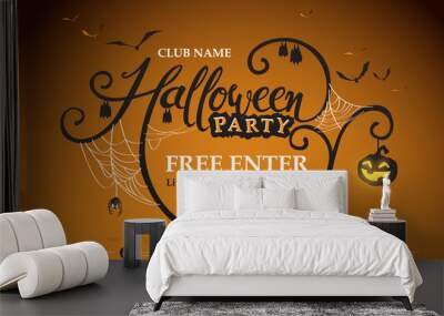 Happy Halloween banners party invitation.Vector illustration . Wall mural