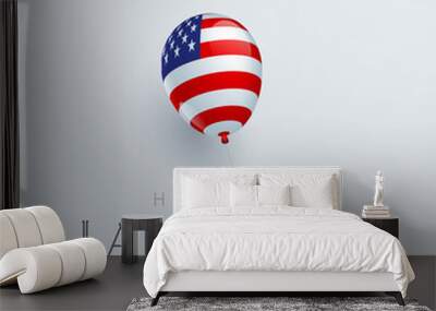 Happy labor day background banner template decor with balloon flag of america .Vector illustration . Wall mural