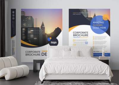 poster flyer pamphlet brochure cover design layout space for photo background, vector template in A4 size Wall mural