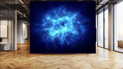 Abstract blue energy magical waves glowing background Wall mural