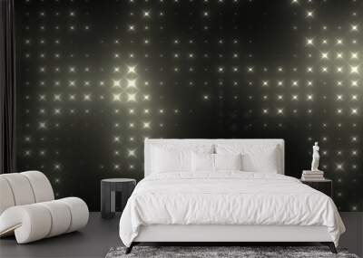 Abstract glowing yellow bright light bulbs disco wall abstract background Wall mural