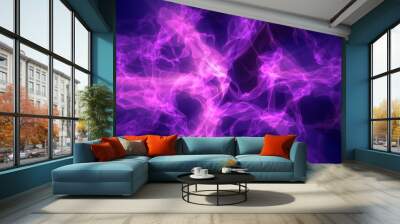 Abstract purple energy magical waves glowing background Wall mural