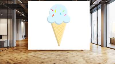 Ice cream cone mint flavor with topping flat design Wall mural