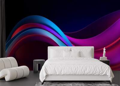 Abstract futuristic colorful motion elements with neon led background.  Wall mural