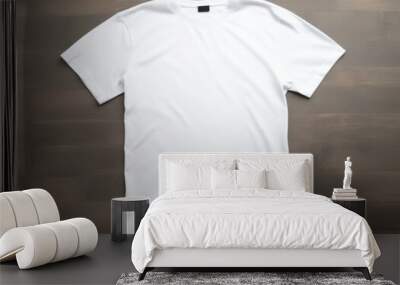 Front and back views mockup of t-shirt on white background, tshirt mockup. Wall mural